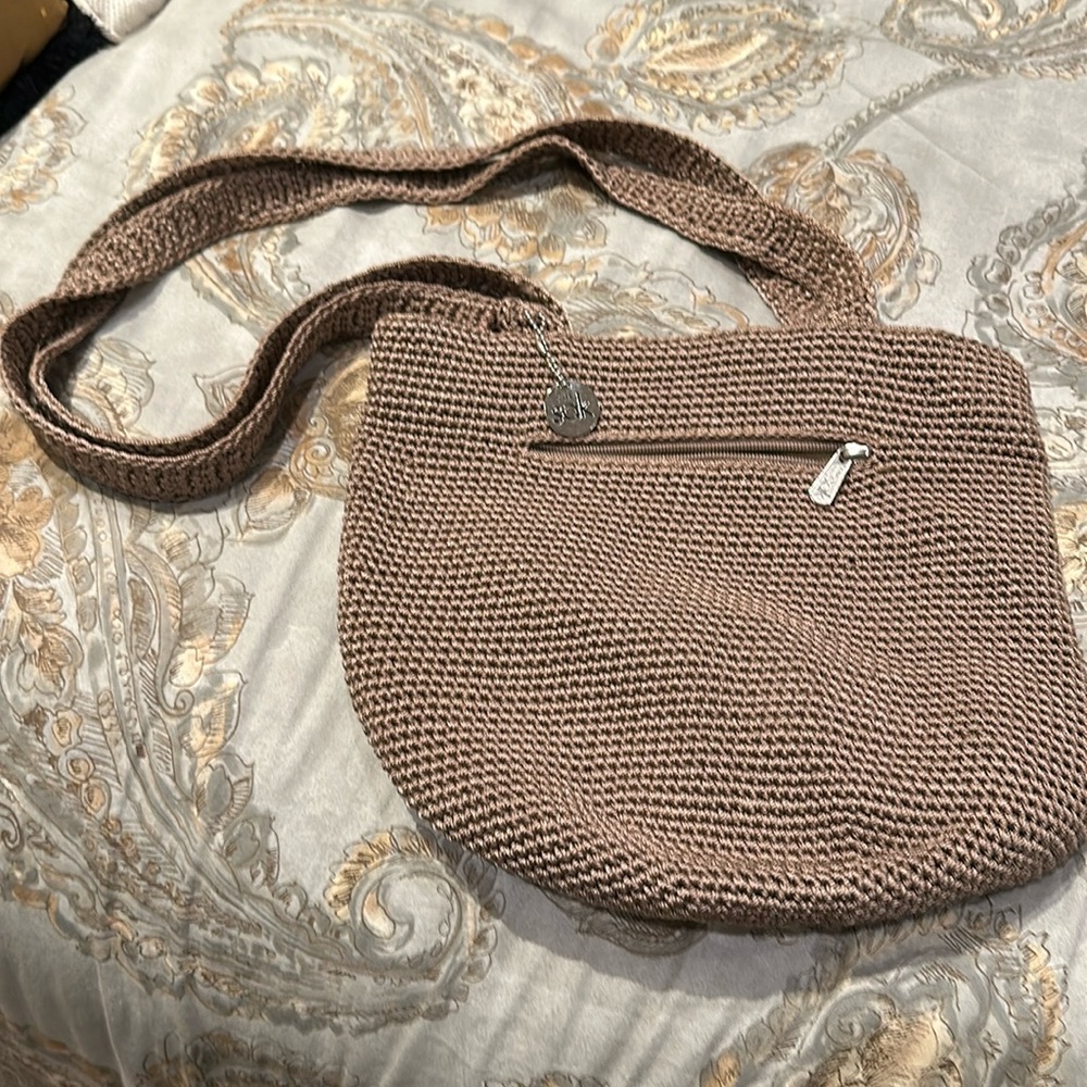 New never used the Sak hobo style bag. crochet like texture, taupe, zip closure